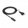 Akyga AK-RD-02C barošanas kabelis Europlug (CEE 7/16) uz IEC C7, 2x 0,5 mm² varš, 3 m, melns