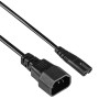 Akyga AK-PC-15A barošanas kabelis IEC C14 uz IEC C7, 2x 0,5 mm², 1,5 m, melns