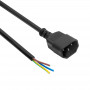 Akyga AK-OT-08C IEC C14 barošanas kabelis ar atvērtu galu, 3x 1 mm² varš, 1 m, melns