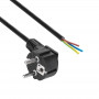 Akyga AK-OT-01S CEE 7/7 barošanas kabelis ar atvērtu galu, 3x 1,5 mm² varš, 1,5 m, melns