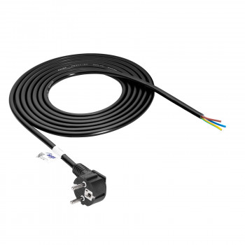 Akyga AK-OT-01S CEE 7/7 barošanas kabelis ar atvērtu galu, 3x 1,5 mm² varš, 1,5 m, melns