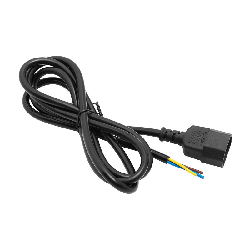 Akyga AK-OT-10C IEC C14 barošanas kabelis ar atvērtu galu, 3x 1 mm² varš, 3 m, melns