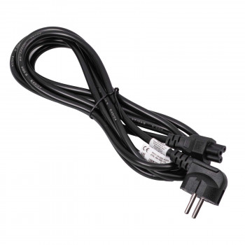 Akyga AK-NB-10C portatīvā datora strāvas vads CEE 7/7 uz IEC C5, 3x 0,75 mm² varš, 3 m, melns