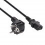 Akyga AK-PC-06S barošanas kabelis CEE 7/7 (Schuko) – IEC C13, varš 3 x 1,5 mm², 3 m, melns