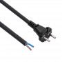 Akyga AK-OT-05S CEE 7/17 gumijas barošanas kabelis ar atvērtu galu, H05RR-F 2x 1,5 mm², 3 m, melns
