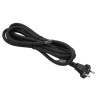Akyga AK-OT-05S CEE 7/17 gumijas barošanas kabelis ar atvērtu galu, H05RR-F 2x 1,5 mm², 3 m, melns