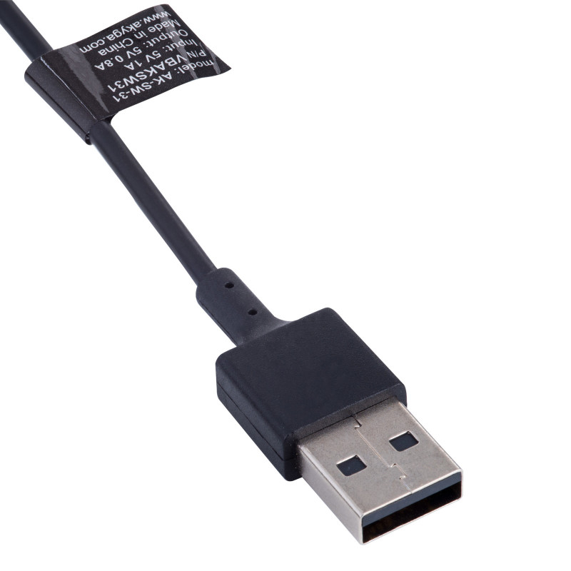 Akyga AK-SW-31 uzlādes kabelis, paredzēts Fitbit Inspire 2 / ACE 3, USB-A, 1 m