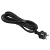 Akyga AK-OT-03S CEE 7/7 gumijas barošanas kabelis ar atvērtu galu, H05RR-F 3x 1,5 mm², 3 m, melns