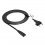 Akyga AK-RD-02A barošanas kabelis CEE 7/16 (Europlug) – IEC C7 (astotnieks), CCA 2 x 0,5 mm², 3 m, melns