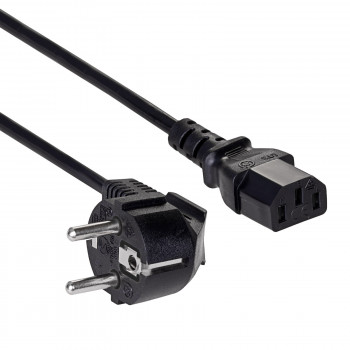 Akyga AK-PC-01A barošanas kabelis CEE 7/7 (Schuko) – IEC C13, CCA 3 x 0,5 mm², 1,5 m, melns