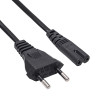 Akyga AK-RD-04A barošanas kabelis CEE 7/16 (Europlug) – IEC C7 (astotnieks), CCA 2 x 0,5 mm², 0,5 m, melns