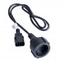 Akyga AK-PC-13A barošanas adaptera kabelis IEC C14 – CEE 7/3 (Schuko) ligzda, varš 3 x 0,75 mm², 1 m, melns