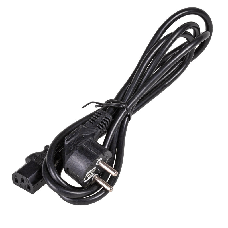 Akyga AK-PC-06C barošanas kabelis CEE 7/7 (Schuko) – IEC C13, varš 3 x 1 mm², 3 m, melns