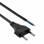Akyga AK-OT-04A barošanas kabelis ar brīvu galu CEE 7/16 (Europlug), varš 2 x 0,5 mm², 1,5 m, melns