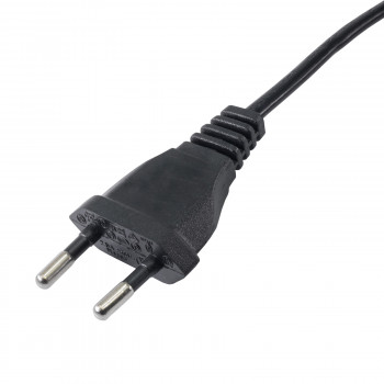 Akyga AK-OT-05A barošanas kabelis ar brīvu galu CEE 7/16 (Europlug), varš 2 x 0,75 mm², 1,5 m, melns