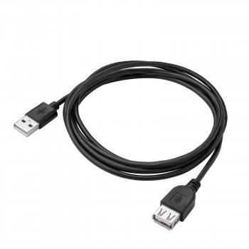 Akyga AK-USB-07 USB 2.0 pagarinājuma kabelis USB-A spraudnis uz ligzdu, 1,8 m, melns