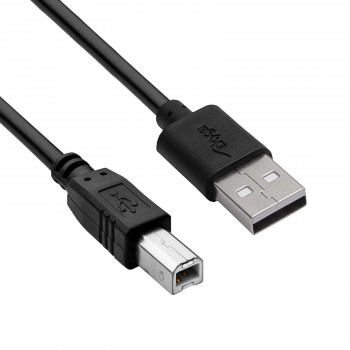 Akyga AK-USB-12 USB 2.0 printera kabelis USB-A (M) uz USB-B (M), 3 m, melns