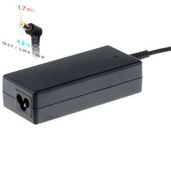 Akyga AK-ND-09 klēpjdatora lādētājs 18,5 V, 65 W, 4,8 x 1,7 mm, 1,2 m, saderīgs ar HP
