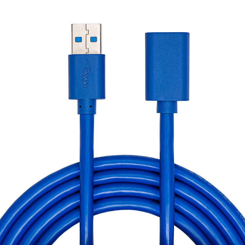 Akyga AK-USB-10 USB 3.0 pagarinājuma kabelis USB-A spraudnis uz ligzdu, 1,8 m, melns