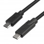 Akyga AK-USB-16 USB 2.0 kabelis Micro USB-B (M) uz USB-C (M), 1 m, melns