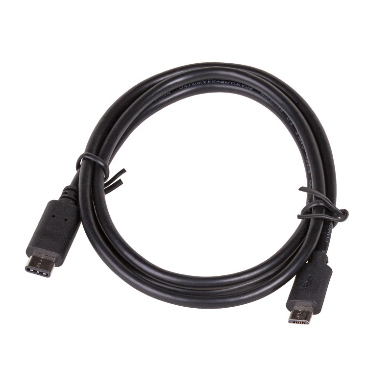 Akyga AK-USB-16 USB 2.0 kabelis Micro USB-B (M) uz USB-C (M), 1 m, melns