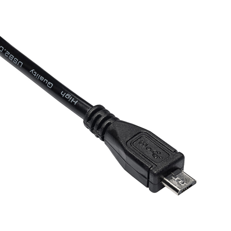 Akyga AK-USB-21 USB 2.0 kabelis USB-A (M) uz Micro USB-B (M), 1 m, melns