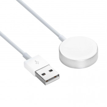 Akyga AK-SW-44 uzlādes kabelis, paredzēts Apple Watch Ultra 2 / Series 9/8/7/6/5/4/3/2/1, alumīnija sakausējums, USB, 1 m, balts