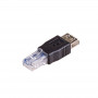 Akyga AK-AD-27 USB-A (F) uz RJ45 (M) adapteris, melns