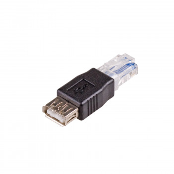 Akyga AK-AD-27 USB-A (F) uz RJ45 (M) adapteris, melns