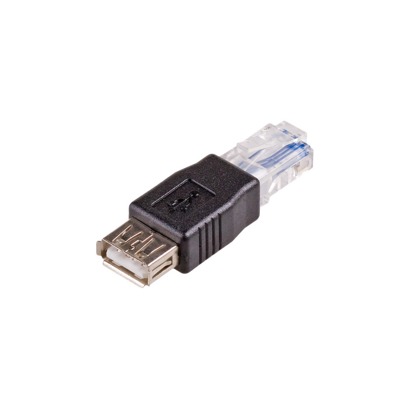 Akyga AK-AD-27 USB-A (F) uz RJ45 (M) adapteris, melns