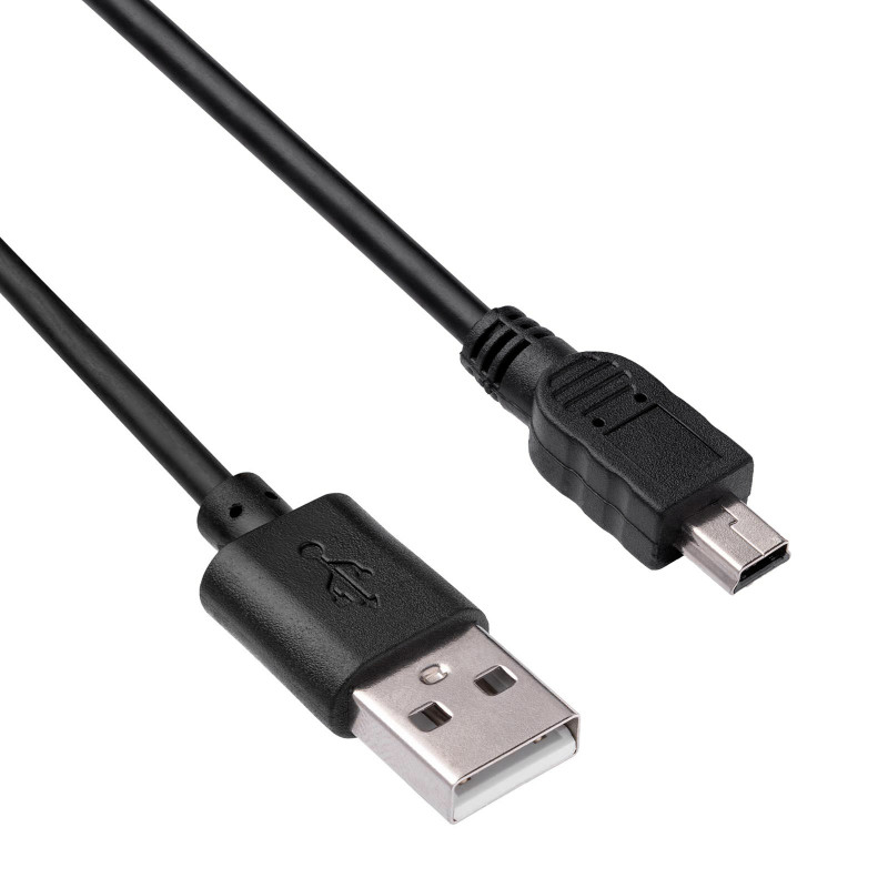 Akyga AK-USB-22 USB 2.0 kabelis USB-A (M) uz Mini USB-B 5-pin (M), 1 m, melns