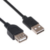 Akyga AK-USB-23 USB 2.0 pagarinājuma kabelis USB-A (M) uz USB-A (F), 15 cm, melns