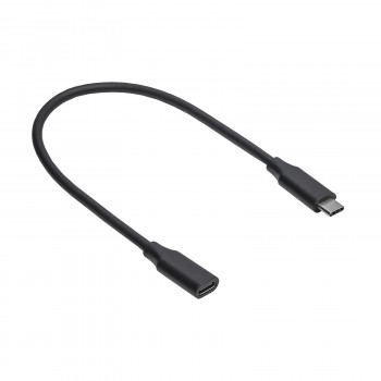 Akyga AK-USB-32 USB-C (M) uz USB-C (F) pagarinājuma kabelis, USB 3.2 Gen 2, 10 Gbps, 100 W, 0,3 m, melns