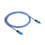Akyga AK-USB-37 USB-C – USB-C pīts kabelis, USB 2.0, 100 W, 1 m, zils