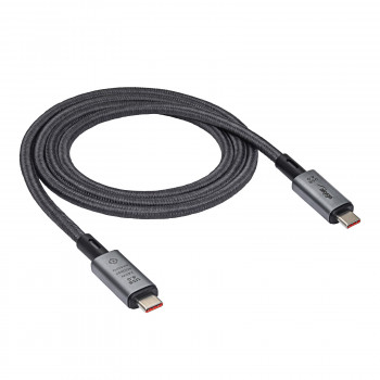 Akyga AK-USB-45 USB-C – USB-C pīts kabelis, USB4, 40 Gbps, 240 W, 1 m, pelēks