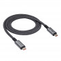 Akyga AK-USB-45 USB-C – USB-C pīts kabelis, USB4, 40 Gbps, 240 W, 1 m, pelēks