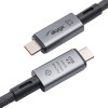 Akyga AK-USB-45 USB-C – USB-C pīts kabelis, USB4, 40 Gbps, 240 W, 1 m, pelēks