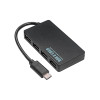 Akyga AK-AD-52 aktīvs USB-C centrmezgls, USB-C (M) uz 4x USB-A (F), USB 3.1, 20 cm