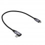 Akyga AK-USB-53 USB-C – USB-C pīts kabelis ar leņķa spraudni, USB 2.0, 60 W, 0,3 m, melns