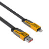 Akyga AK-USB-57 4-in-1 pīts kabelis USB-A/USB-C – USB-C/Lightning, USB 2.0, 65 W, 1 m, pelēks