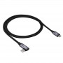 Akyga AK-USB-54 USB-C – USB-C pīts kabelis ar leņķa spraudni, USB 2.0, 60 W, 1 m, melns