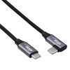 Akyga AK-USB-54 USB-C – USB-C pīts kabelis ar leņķa spraudni, USB 2.0, 60 W, 1 m, melns