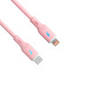 Akyga AK-USB-71 USB-C uz Lightning silikona kabelis, USB 2.0, 30 W, 1 m, rozā