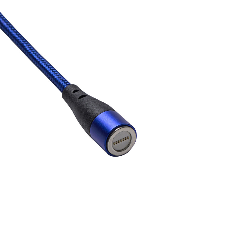 Akyga AK-USB-42 USB-A – USB-C magnētiskais kabelis, USB 2.0, 18 W, 1 m, zils
