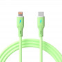 Akyga AK-USB-73 USB-C uz Lightning silikona kabelis, USB 2.0, 30 W, 1 m, zaļš