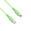 Akyga AK-USB-73 USB-C uz Lightning silikona kabelis, USB 2.0, 30 W, 1 m, zaļš