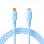 Akyga AK-USB-72 USB-C uz Lightning silikona kabelis, USB 2.0, 30 W, 1 m, zils