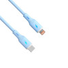 Akyga AK-USB-72 USB-C uz Lightning silikona kabelis, USB 2.0, 30 W, 1 m, zils