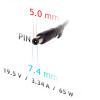 Akyga AK-ND-33 auto klēpjdatora lādētājs 19,5 V / 3,34 A, 65 W, 7,4 x 5,0 mm + tapa, saderīgs ar Dell