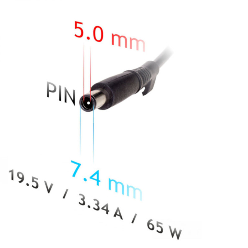 Akyga AK-ND-33 auto klēpjdatora lādētājs 19,5 V / 3,34 A, 65 W, 7,4 x 5,0 mm + tapa, saderīgs ar Dell